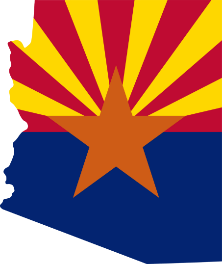 State of Arizona with State Flag